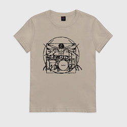 Женская футболка Витрувианский барабанщик