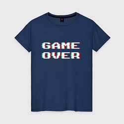 Футболка хлопковая женская Game Over, цвет: тёмно-синий