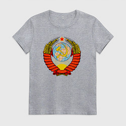 Футболка хлопковая женская СССР, цвет: меланж