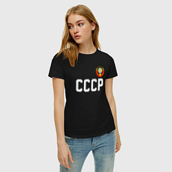 Футболка хлопковая женская СССР, цвет: черный — фото 2