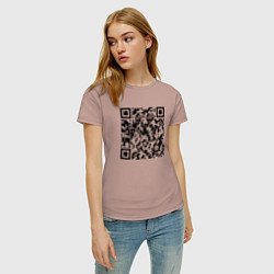 Футболка хлопковая женская Цитата из романа Михаила Булгакова, цвет: пыльно-розовый — фото 2