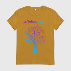 Женская футболка ДЕРЕВО CYBERPUNK 2077