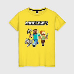 Футболка хлопковая женская MINECRAFT, цвет: желтый