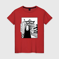 Футболка хлопковая женская No-Face Spirited Away Ghibli, цвет: красный