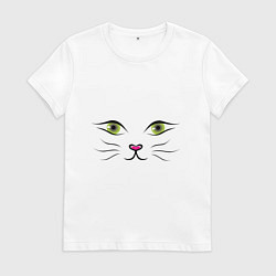 Женская футболка Кошачья мордочка