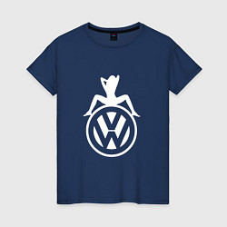 Футболка хлопковая женская Volkswagen Girl Z, цвет: тёмно-синий