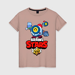 Футболка хлопковая женская Nani - Brawl Stars, цвет: пыльно-розовый