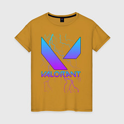 Футболка хлопковая женская VALORANT, цвет: горчичный