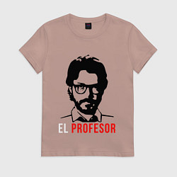 Футболка хлопковая женская El Profesor, цвет: пыльно-розовый