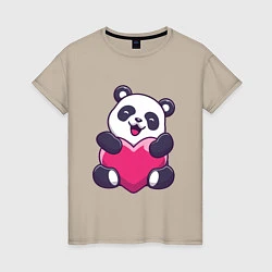 Женская футболка Панда love