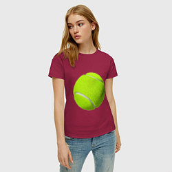 Футболка хлопковая женская Теннис, цвет: маджента — фото 2