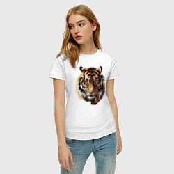 Футболка хлопковая женская Тигр Tiger, цвет: белый — фото 2