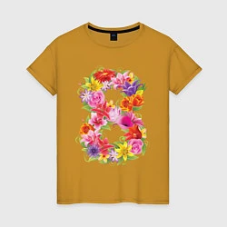 Женская футболка 8 марта из цветов