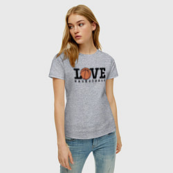 Футболка хлопковая женская Love Basketball, цвет: меланж — фото 2