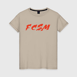 Футболка хлопковая женская FCSM, цвет: миндальный