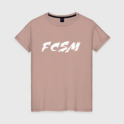 Футболка хлопковая женская FCSM, цвет: пыльно-розовый