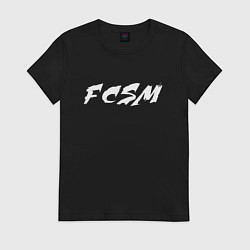Футболка хлопковая женская FCSM, цвет: черный