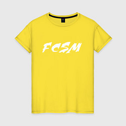 Футболка хлопковая женская FCSM, цвет: желтый