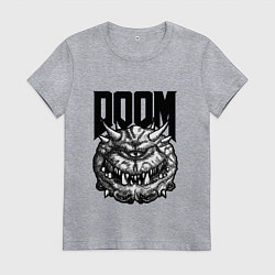 Футболка хлопковая женская КАКОДЕМОН DOOM Z, цвет: меланж