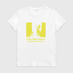 Футболка хлопковая женская VANSAMA OFFICIAL Yellow, цвет: белый