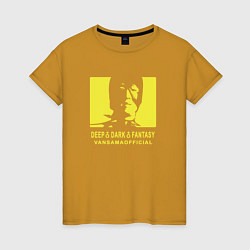 Футболка хлопковая женская VANSAMA OFFICIAL Yellow, цвет: горчичный