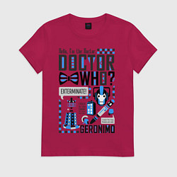 Футболка хлопковая женская Hello, i'm the Doctor, цвет: маджента
