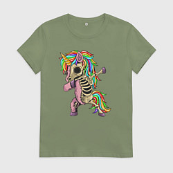 Женская футболка Единорог зомби