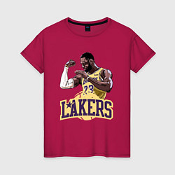 Футболка хлопковая женская LeBron - Lakers, цвет: маджента