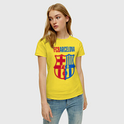 Футболка хлопковая женская Barcelona FC, цвет: желтый — фото 2