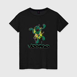 Футболка хлопковая женская Хеллоуин Voodoo, цвет: черный