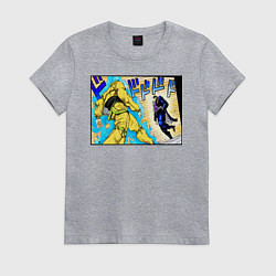 Женская футболка Дио идет на забив