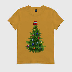 Женская футболка Among us елка