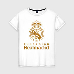 Футболка хлопковая женская Real Madrid FC, цвет: белый