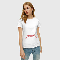 Футболка хлопковая женская Metallica, цвет: белый — фото 2