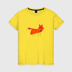 Футболка хлопковая женская Рыжая лисичка, цвет: желтый