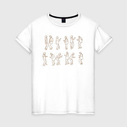 Футболка хлопковая женская Роковой танец, цвет: белый