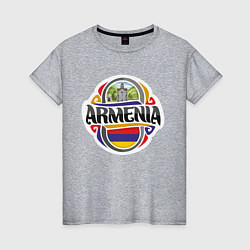 Футболка хлопковая женская Армения, цвет: меланж