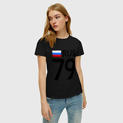 Футболка хлопковая женская RUS 79, цвет: черный — фото 2