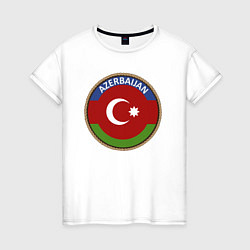 Футболка хлопковая женская Азербайджан, цвет: белый