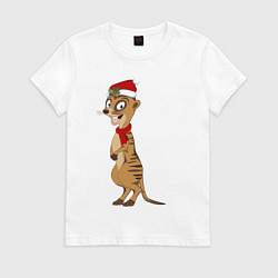 Женская футболка Новогодний сурикат