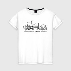 Женская футболка Paris Seine LineArt