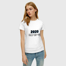 Футболка хлопковая женская Удалить 2020, цвет: белый — фото 2