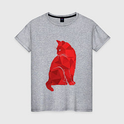 Женская футболка Красная кошка