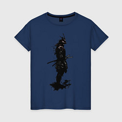 Футболка хлопковая женская Теневой самурай, цвет: тёмно-синий