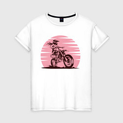 Женская футболка Мотоциклист