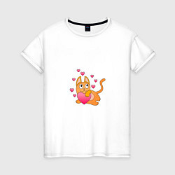 Женская футболка Влюблённый Котик