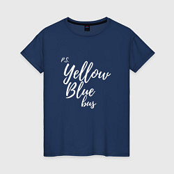 Футболка хлопковая женская Yellow Blue Bus, цвет: тёмно-синий