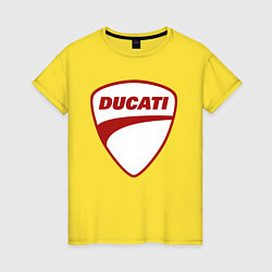 Футболка хлопковая женская Ducati Logo Дукати Лого Z, цвет: желтый