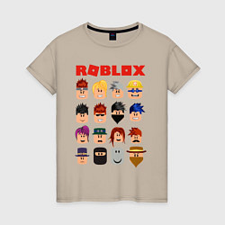 Футболка хлопковая женская ROBLOX, цвет: миндальный