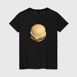 Футболка хлопковая женская Burger, цвет: черный